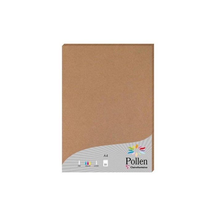 Papel Clairefontaine Pollen A4 200G 25H Kraft