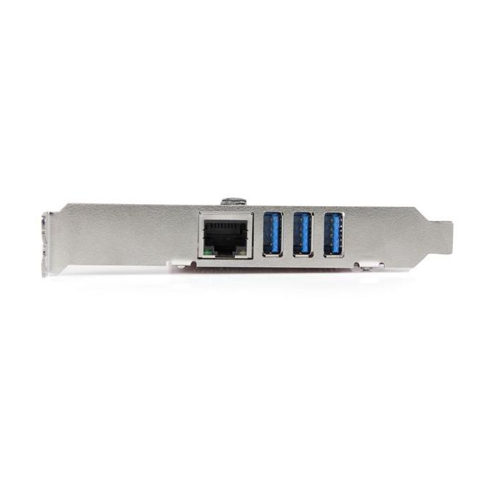 StarTech.com PEXUSB3S3 Tarjeta de Red Ethernet Gigabit y Hub USB 3.0 de 3 Puertos PCIe 2.0 Perfil Bajo 2