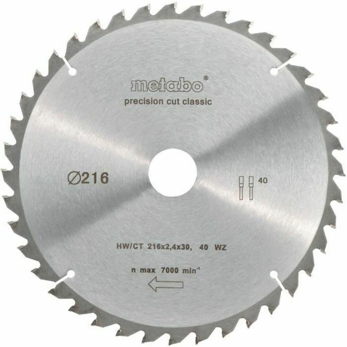 Metabo Hoja de sierra circular de corte de precisión, 216 mm, 40 dientes para inglete y sierras radiales, para madera, aglomerado y MDF Metabo Hoja de sierra circular de corte de precisión, 216 mm, 40 dientes para inglete y sierras radiales, para madera, aglomerado y MDF