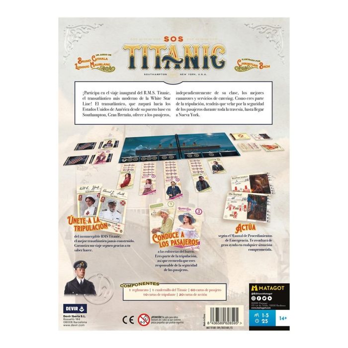Devir Juego de Mesa SOS Titanic - Juego Familiar Cooperativo de Bruno Cathala y Ludovic Maublanc - Inspirado en el Hundimiento del Titanic 2 Devir Juego de Mesa SOS Titanic - Juego Familiar Cooperativo de Bruno Cathala y Ludovic Maublanc - Inspirado en el Hundimiento del Titanic 2