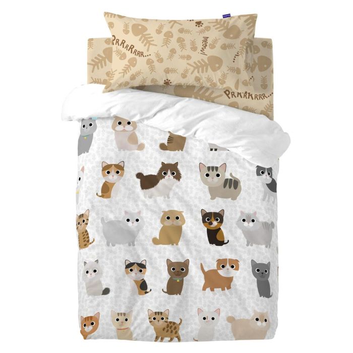 Juego de funda nórdica HappyFriday Mr Fox Cats Multicolor Cuna de Bebé 2 Piezas Juego de funda nórdica HappyFriday Mr Fox Cats Multicolor Cuna de Bebé 2 Piezas
