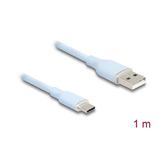 DeLOCK Cable USB 2.0 Tipo-A a Tipo-C 1m Azul, 81222, USB A Macho a USB C Macho, 480 Mbps, 3A 1