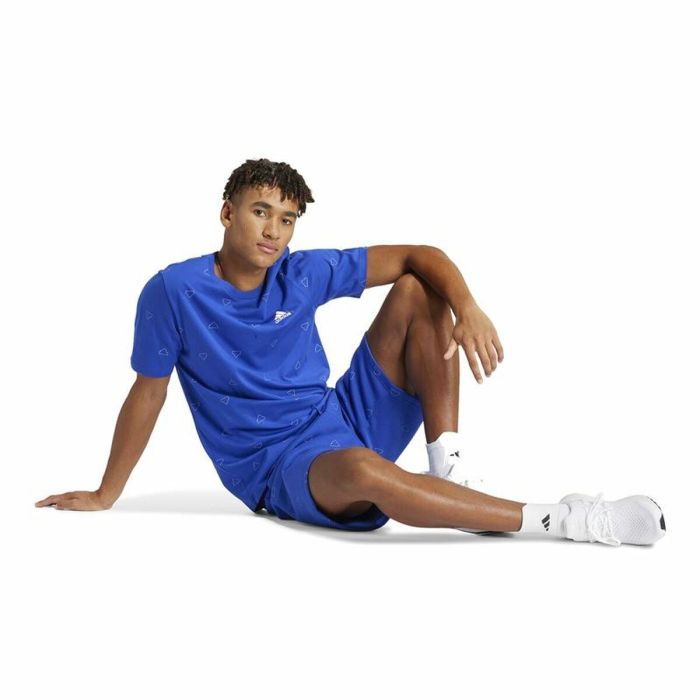 Camiseta de Manga Corta Hombre Adidas Essentials Monogram Azul