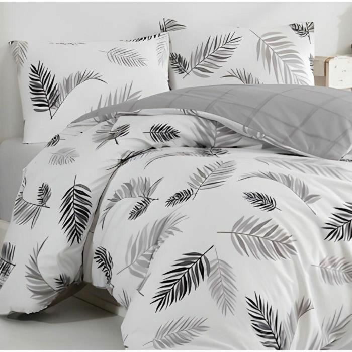 Juego de Cama 220x240 cm con 2 Fundas de Almohada 60x60 cm - 100% Algodón Reforzado - Gris - ASI8683743677702 1