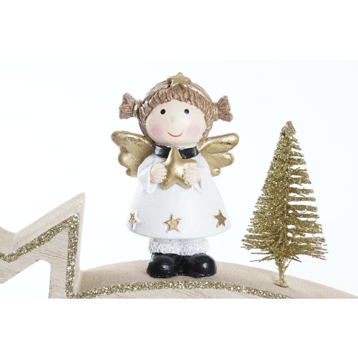 Figura Navidad Moderna DKD Home Decor Blanco Dorado 2.5 x 13 x 18 cm (6 Unidades) 2