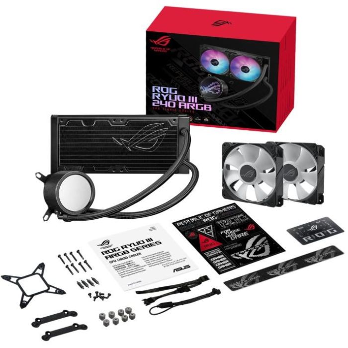 Asus ROG Ryuo III 240 ARGB Sistema de Refrigeración Líquida para CPU, Pantalla OLED AniMe Matrix, Aura Sync RGB, Ventiladores ROG ARGB de 120 mm, Negro - 90RC00J1-M0UAY0 6
