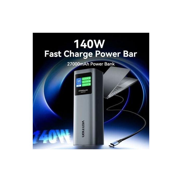 Powerbank 27000mAh Vention FKEH0/ 140W/ Gris 1 Powerbank 27000mAh Vention FKEH0/ 140W/ Gris 1