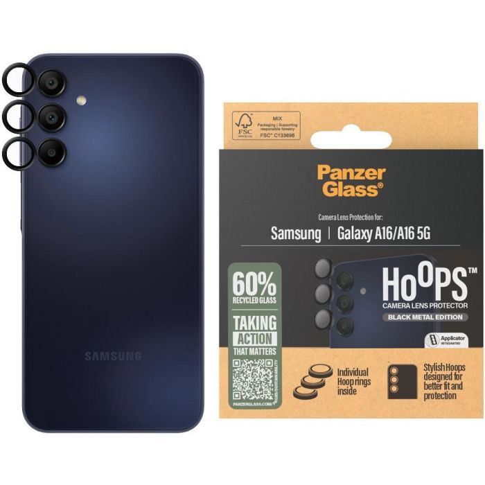 PanzerGlass Protector Lente Hoops Black para Samsung Galaxy A16 / A16 5G Negro 1 Pieza 1 PanzerGlass Protector Lente Hoops Black para Samsung Galaxy A16 / A16 5G Negro 1 Pieza 1