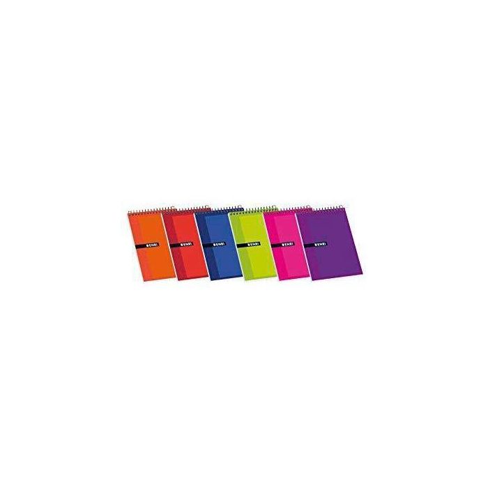 Enri Bloc Espiral Apaisado 80H, 8º 4x4 mm, Tapas Blandas, Colores Surtidos (Pack de 10 Unidades) (10 Unidades)