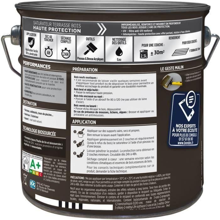 Saturador para protección de madera extrema terraza y rejilla incolora 2,5L Bondex 4 Saturador para protección de madera extrema terraza y rejilla incolora 2,5L Bondex 4