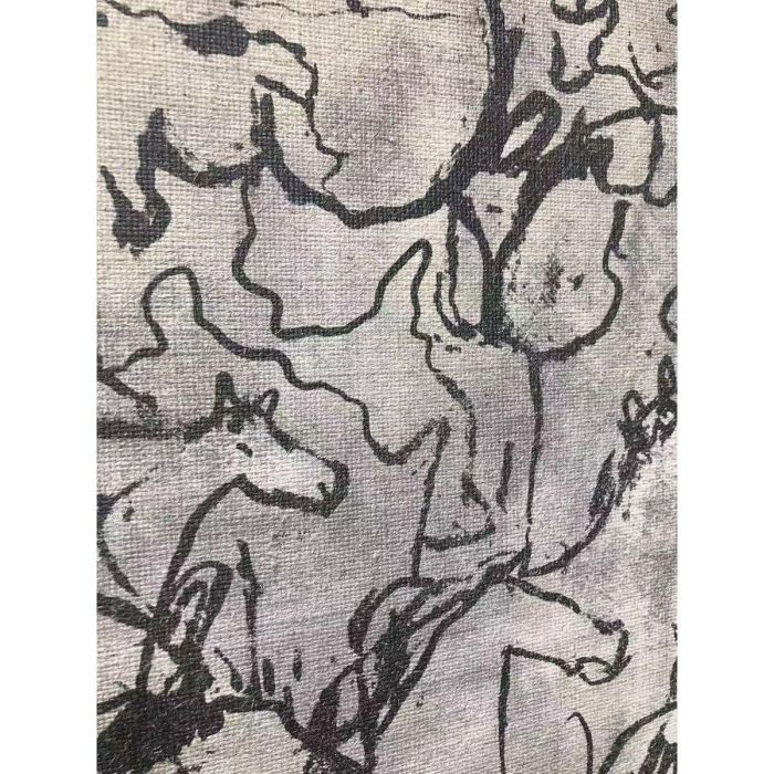 DKD Home Decor Cuadro Oriental con Caballos Yute y PS Beige/Negro 140x4x100 cm 1