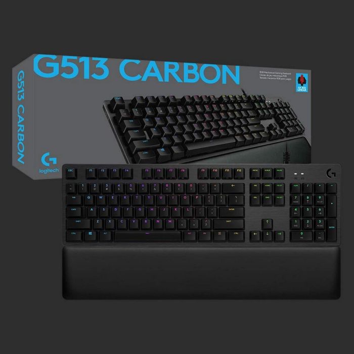 Logitech G G513 Teclado Gaming Mecánico RGB LIGHTSYNC con Interruptores GX Brown, Reposamanos de Espuma Viscoelástica, Carbono 4 Logitech G G513 Teclado Gaming Mecánico RGB LIGHTSYNC con Interruptores GX Brown, Reposamanos de Espuma Viscoelástica, Carbono 4