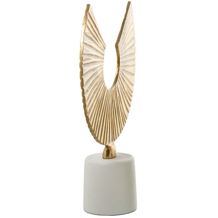 Figura Decorativa Alexandra House Living Blanco Dorado Aluminio Abstracto 30 x 10 x 38 cm