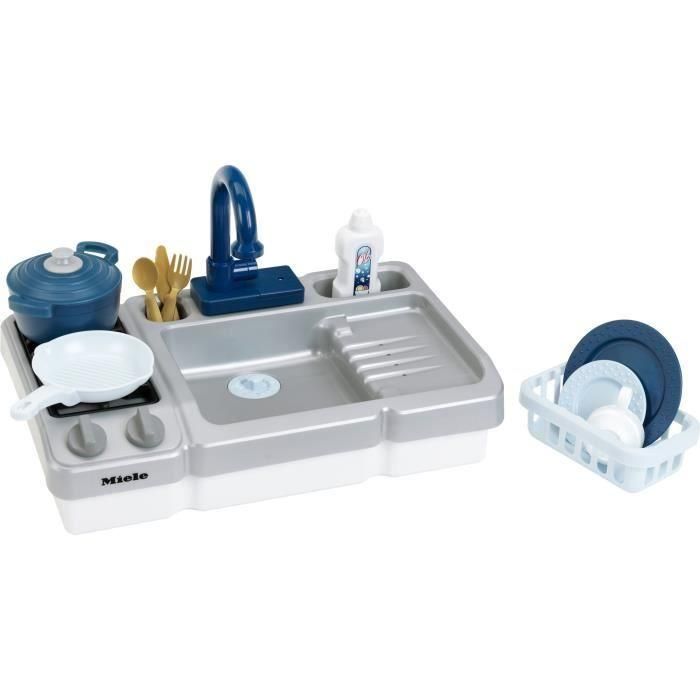 Klein AUC1700675656071 Fregadero de Juguete para Niños Cocina Miele, Grifo de Agua Funcional, con Muchos Accesorios para Juego Simulado 2