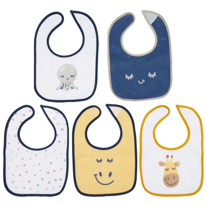 Tom et Zoe Juego de 5 Baberos Surtidos con Cierre de Velcro y Dorso PEVA Antiman chas (29.5x21 cm) 4 Tom et Zoe Juego de 5 Baberos Surtidos con Cierre de Velcro y Dorso PEVA Antiman chas (29.5x21 cm) 4