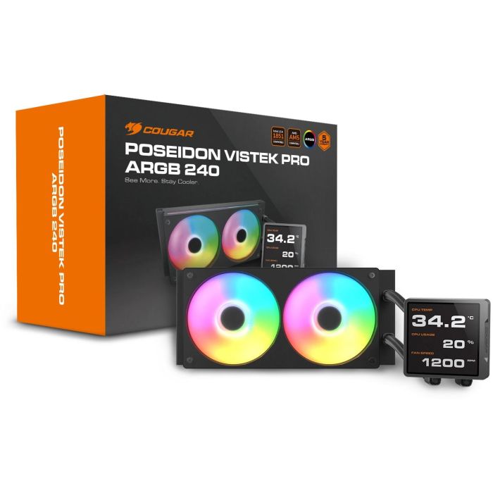 Cougar Refrigeración Líquida Poseidon Vistek Pro 240 ARGB Negra para CPU 4