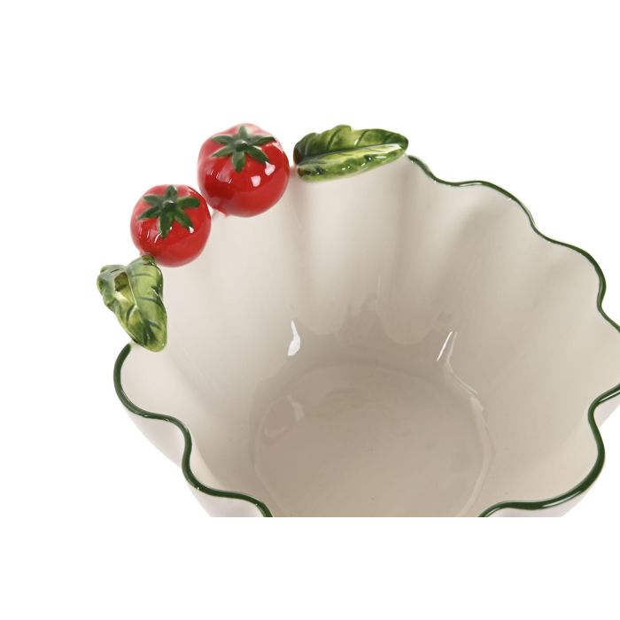 Bol Mediterraneo DKD Home Decor Blanco Rojo 15 x 8 x 16 cm 1