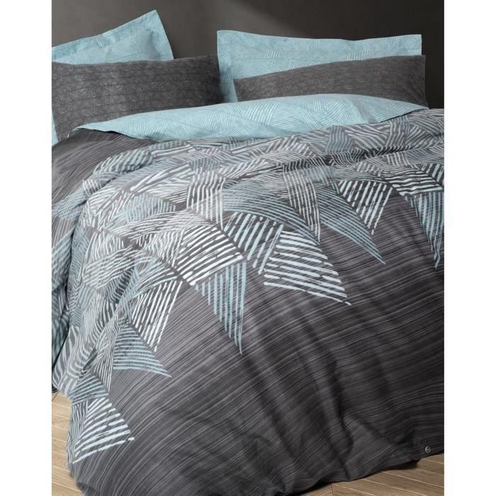 Juego de cama - 1 funda nórdica 220x240 cm + 2 fundas de almohada 60x60 cm - 100% algodón - Antracita 3 Juego de cama - 1 funda nórdica 220x240 cm + 2 fundas de almohada 60x60 cm - 100% algodón - Antracita 3