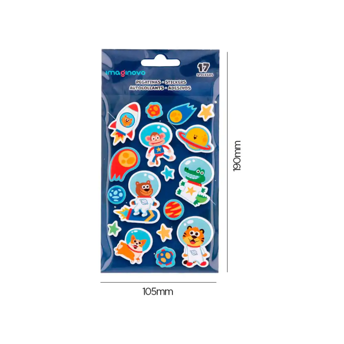 Imaginovo Pegatinas Luminosas Astronautas con Relieve 190x105 mm en Blister 4