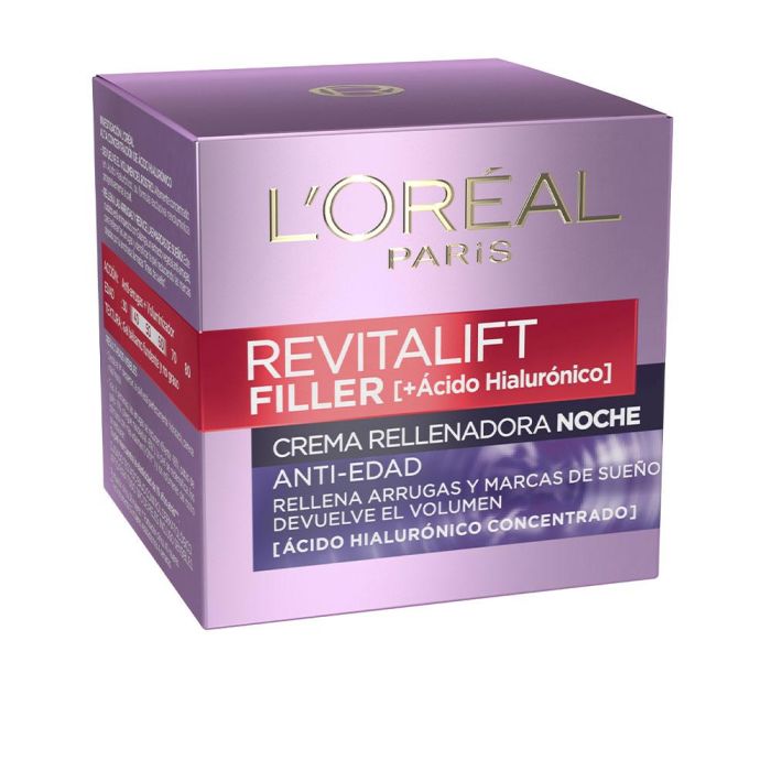 L'Oréal Paris REVITALIFT FILLER Crema de Noche con Ácido Hialurónico para Revitalizar y Recuperar Volumen, 50 ml 1