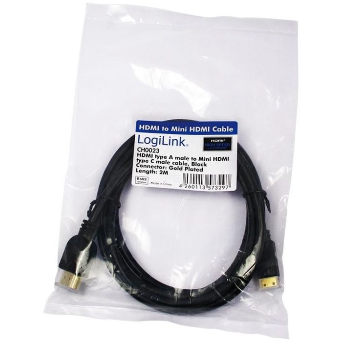 HDMI-Kabel Ethernet A -> mini St/St 2.00m sw 0 HDMI-Kabel Ethernet A -> mini St/St 2.00m sw 0