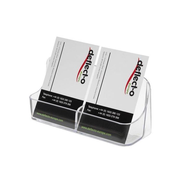 Portatarjetas Sobremesa Deflect-O 2 Compartimentos Vertical Cristal