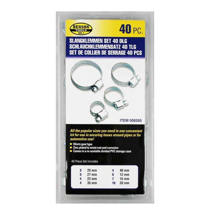 Benson Set 40 Abrazaderas Varios Acero Metálico