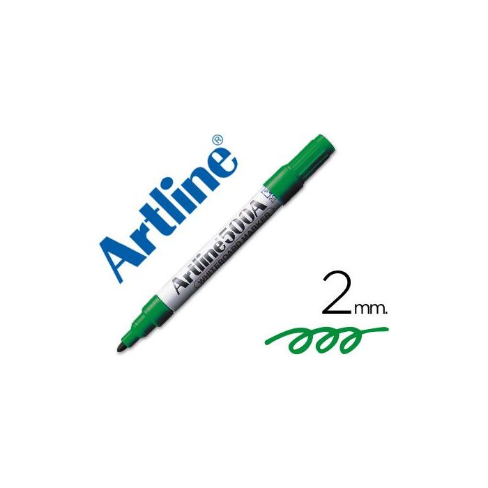 Rotulador Artline Pizarra Ek-500 Verde Punta Redonda 2 mm Recargable 12 unidades