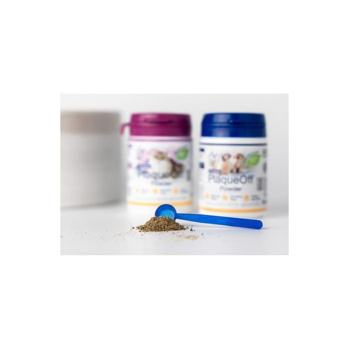 Proden Plaqueoff Polvo para Perros y Gatos 40 gr - Suplemento Alimenticio Natural para Higiene Bucodental