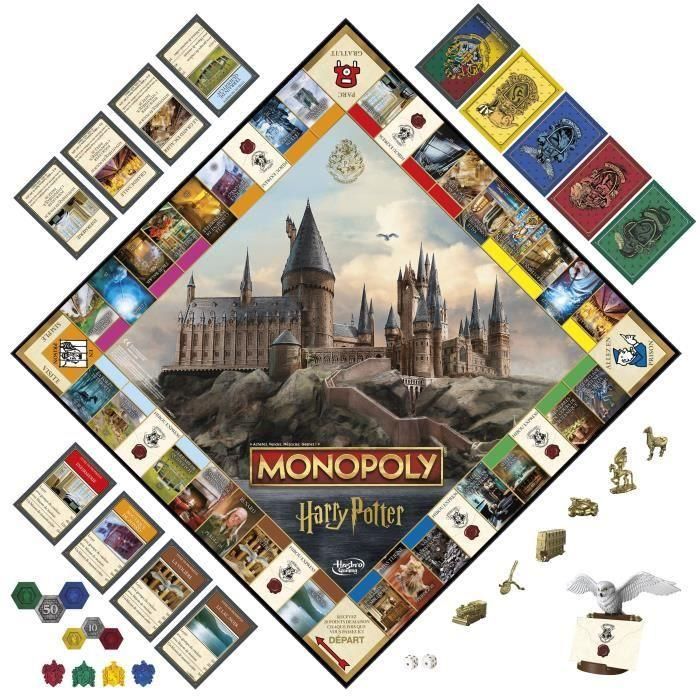 Edición Monopoly Harry Potter, Juego de mesa, Aventuras mágicas en Hogwarts, 8 años, de 2 a 6 jugadores 1