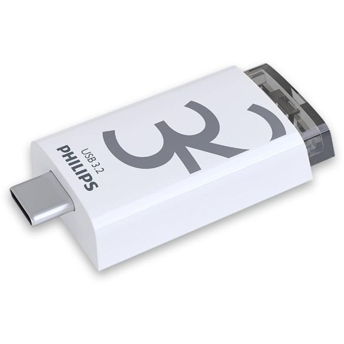 Philips Memoria USB 3.2 32GB Click Series Gen 1 USB-C Transparente Blanco 3 Philips Memoria USB 3.2 32GB Click Series Gen 1 USB-C Transparente Blanco 3