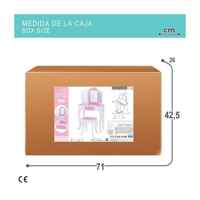 Tocador Con Banqueta Teamson Rosa Blanco Lunares 63 x 100 x 29 cm 6 Tocador Con Banqueta Teamson Rosa Blanco Lunares 63 x 100 x 29 cm 6