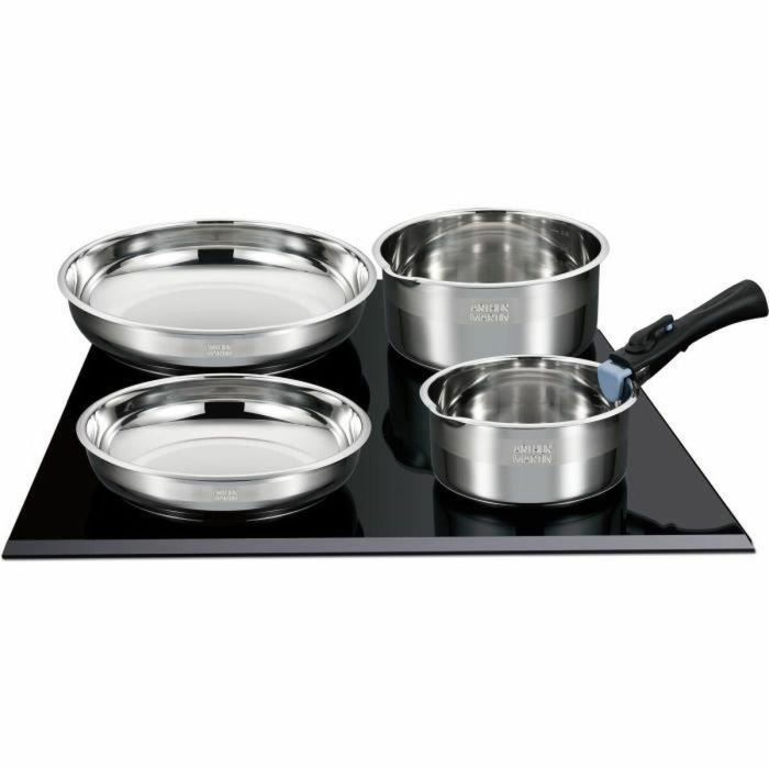 Arthur Martin AM5538 Batería de Cocina Acero Inoxidable 8 Piezas: 3 Sartenes (20-26cm), 3 Cacerolas (16-20cm), 2 Asas - Compatible Inducción 3