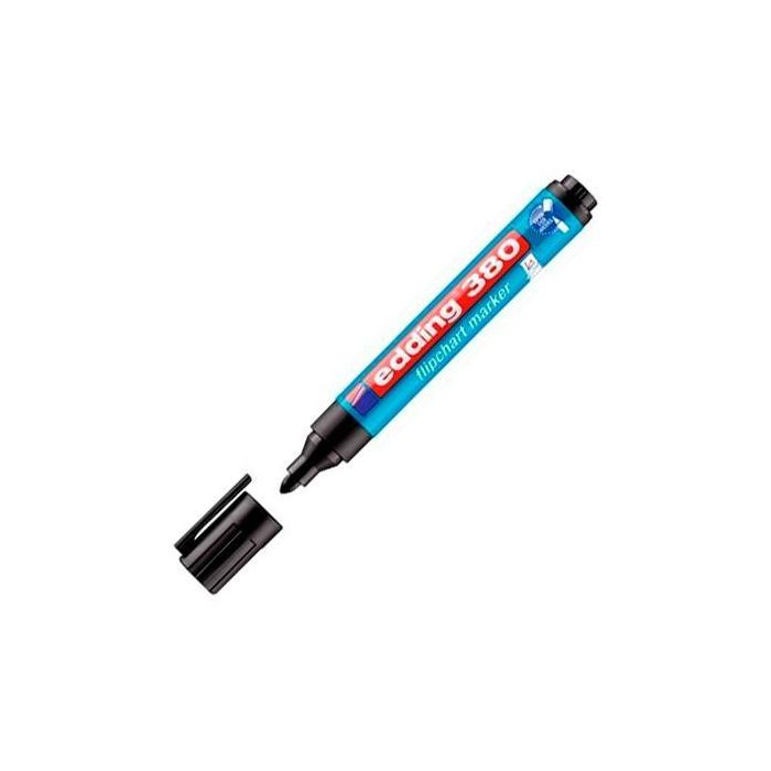 Edding Marcador Negro para Flipcharts, Papel y Tarjetas de Moderador, Punta Redonda 1.5-3mm, Tinta No Traspasa (10 Unidades) (10 Unidades)