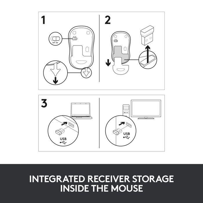 Logitech Ratón Inalámbrico M185 Plug-and-Play, Transmisión Rápida, Conveniencia y Libertad Inalámbrica, Larga Duración Batería 14