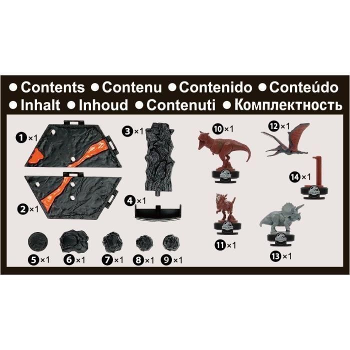 Epoch Jurassic World Volcano Quake: Juego de Equilibrio con Dinosaurios en Plataforma y Dados - ¡Sé el Último en Mantenerlos y Gana! 2
