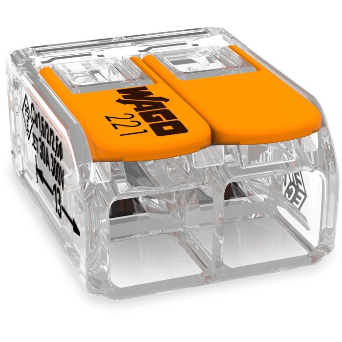 Wago 221-612 Conector Derecho 2x6mm 450V Naranja Transparente (50 Stück)