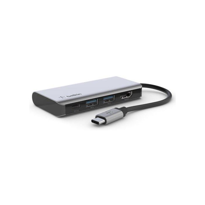 Adaptador Belkin Usb-C A Usb-C Pd, 2X Usb 3.0, Hdmi 4K 100W