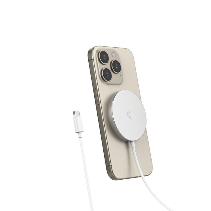 Cargador Inalámbrico KSIX MagniBoost Blanco Cargador Inalámbrico KSIX MagniBoost Blanco