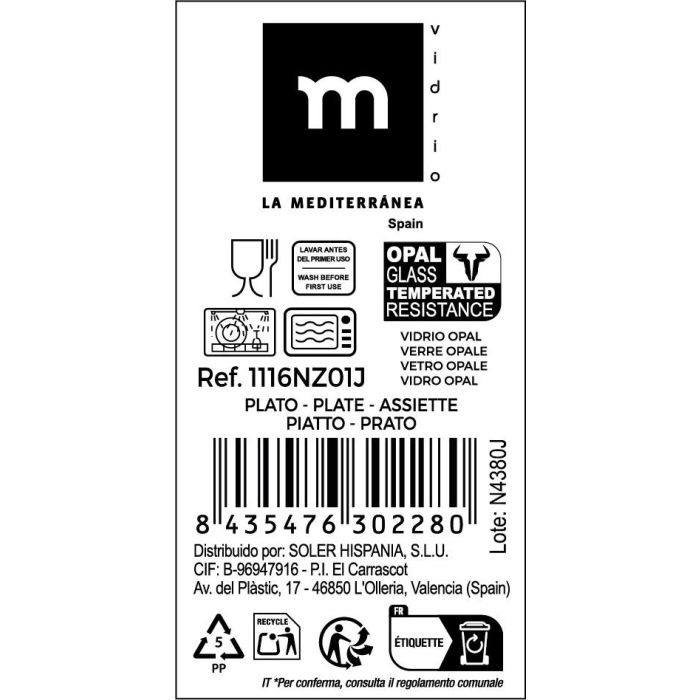 La Mediterranea Plato Llano 25.5 cm Opal Everett 3