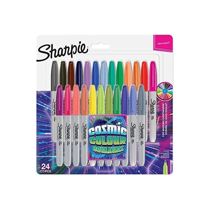 Sharpie Marcador Permanente Cosmic Fine Punta Redonda 0.9 mm Blíster 24 Unidades