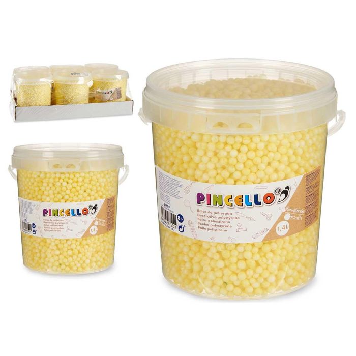 Bote Bolas Poliespan Amarillo Pincello 13.5x14x14 cm (6 Unidades) Bote Bolas Poliespan Amarillo Pincello 13.5x14x14 cm (6 Unidades)