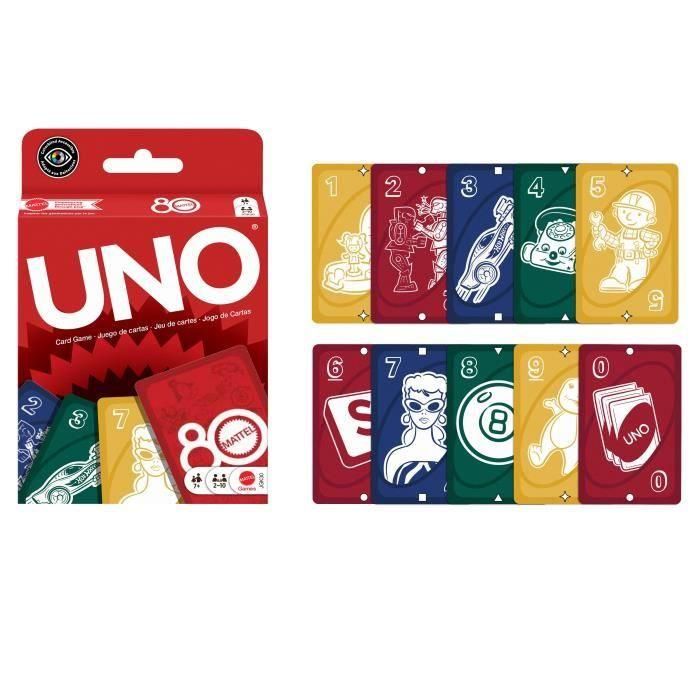 UNO - Juego de cartas Rojo Rubí - 80.º aniversario de Mattel - Para toda la familia - UNO - JGK30 2 UNO - Juego de cartas Rojo Rubí - 80.º aniversario de Mattel - Para toda la familia - UNO - JGK30 2