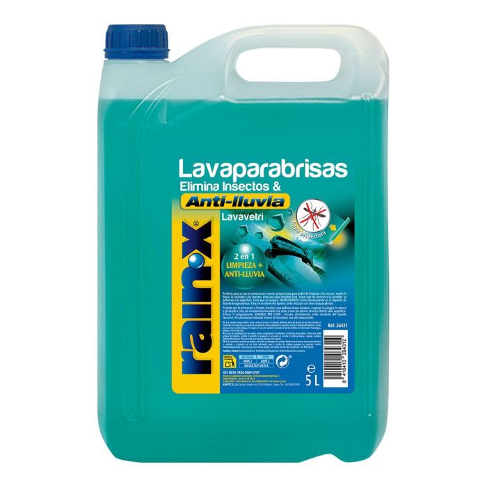 Rainx Líquido Lavaparabrisas Hidrofóbico Anti-lluvia y Elimina Insectos 2 en 1 - Limpia y Protege Cristales 5L Rainx Líquido Lavaparabrisas Hidrofóbico Anti-lluvia y Elimina Insectos 2 en 1 - Limpia y Protege Cristales 5L