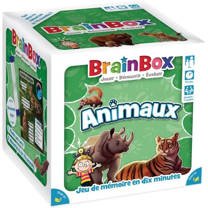Asmodee BrainBox Animales Juego de Observación y Memoria para 1+ Jugadores, Desde 8 Años en Francés