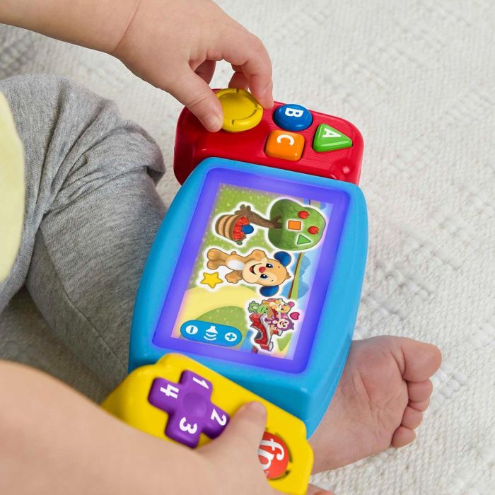 Fisher-Price HNL52 Videoconsola Gamer Gira y Aprende para Bebés con Luces, Música y Formas +9 meses 3
