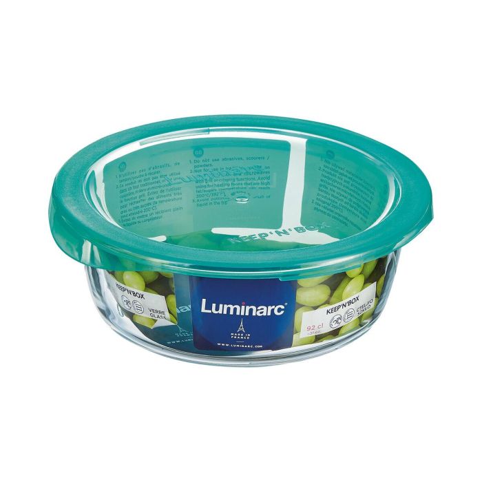 Fiambrera Redonda con Tapa Luminarc Keep'n Lagon 920 ml 15,6 x 6,6 cm Turquesa Vidrio (6 Unidades) 2