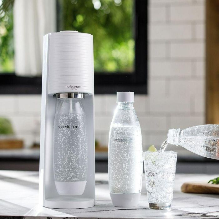 Sodastream Máquina TERRA Blanca con Botella 1L Compatible con Lavavajillas 11