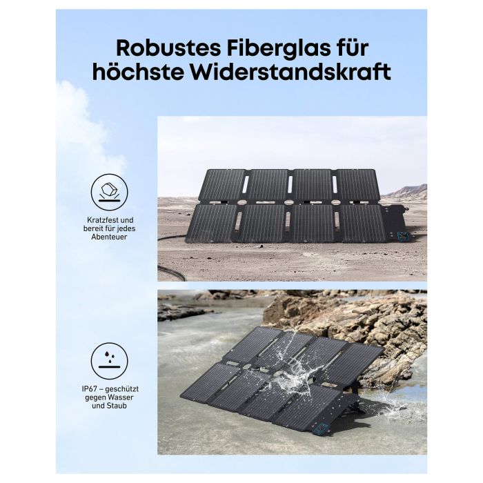 Anker SOLIX 100W Panel Solar Plegable Monocristalino Negro IP67 3