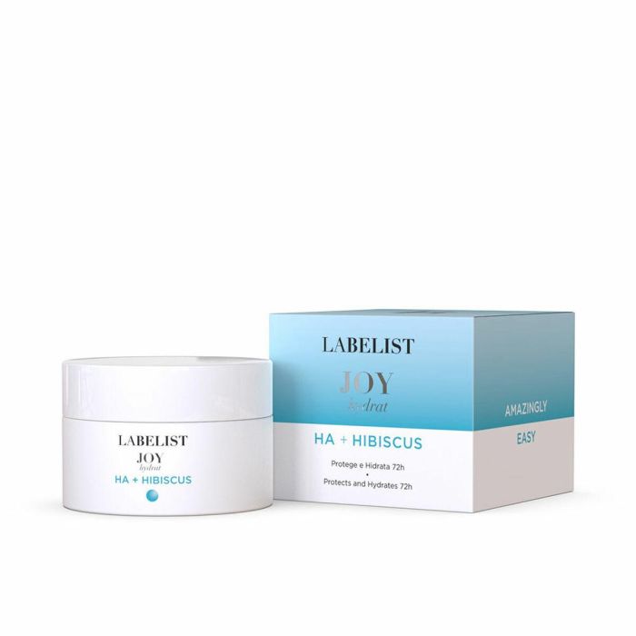 Labelist Cosmetics Hidratante facial JOY hydrant HA + HIBISCUS con agua de arroz para piel radiante y protección 72h 50 ml